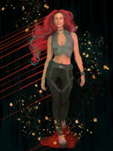 Coral, looking like a rockstar