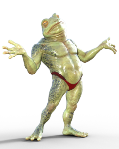 a frogman in speedos